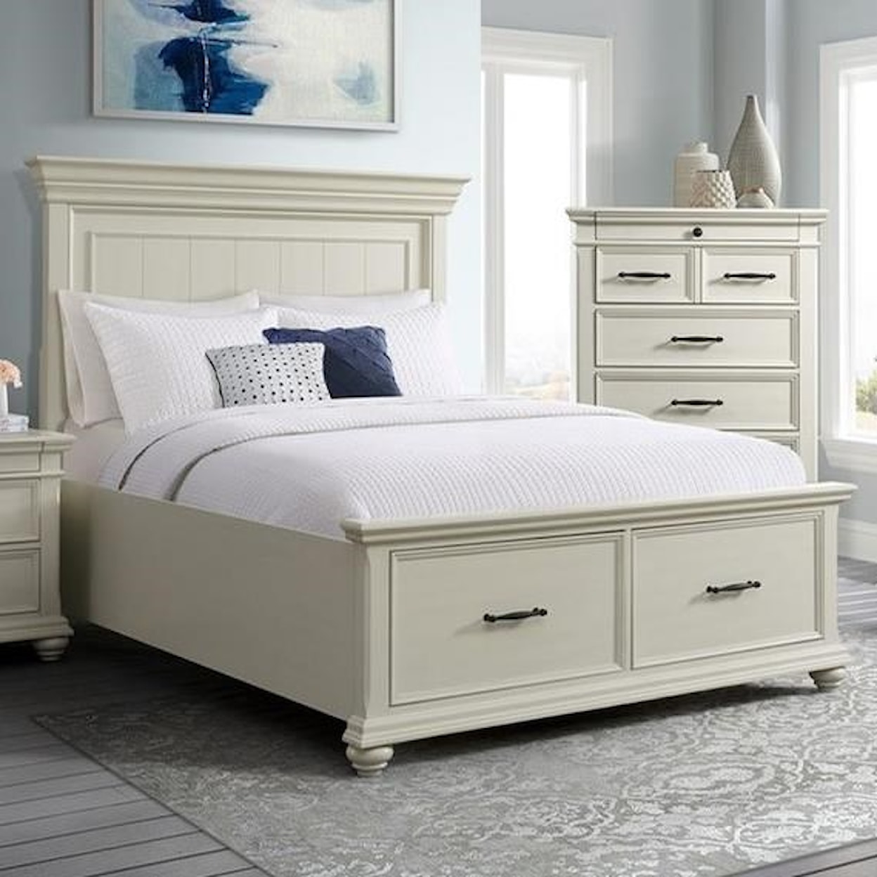 Elements International Siesta SIESTA WHITE QUEEN BED |