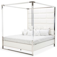 Contemporary Queen Metal Canopy Bed