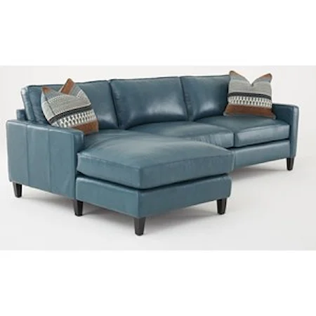 Transitional 100% Leather 2 Piece Sectional 