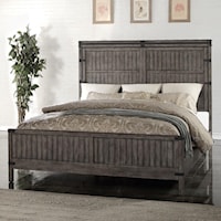 King Wood Panel Bed