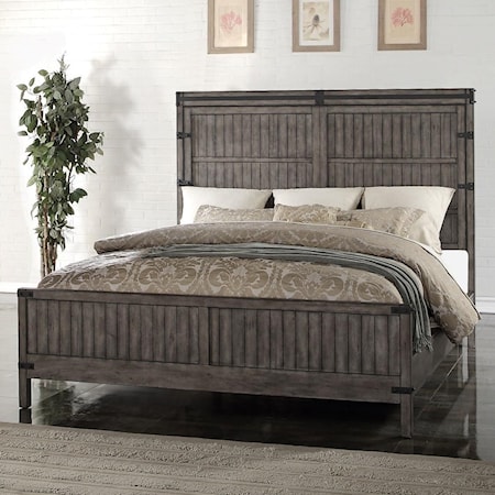 King Wood Panel Bed