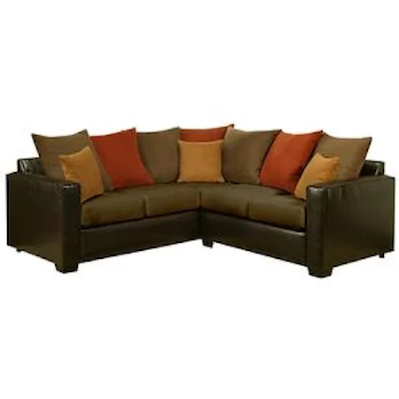Contemporary Sectional Sofa with Track Arms in Corner Sofa Construction