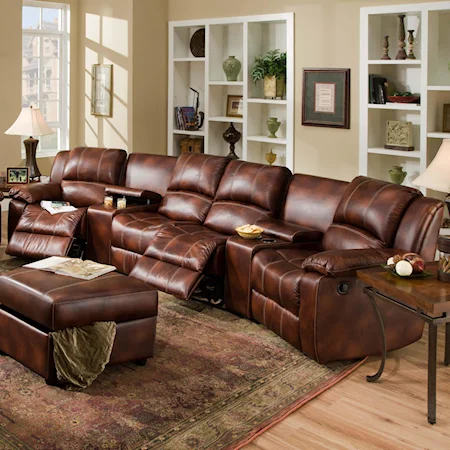 Home Theater Sectional Sofa with Casual Contemporary Style