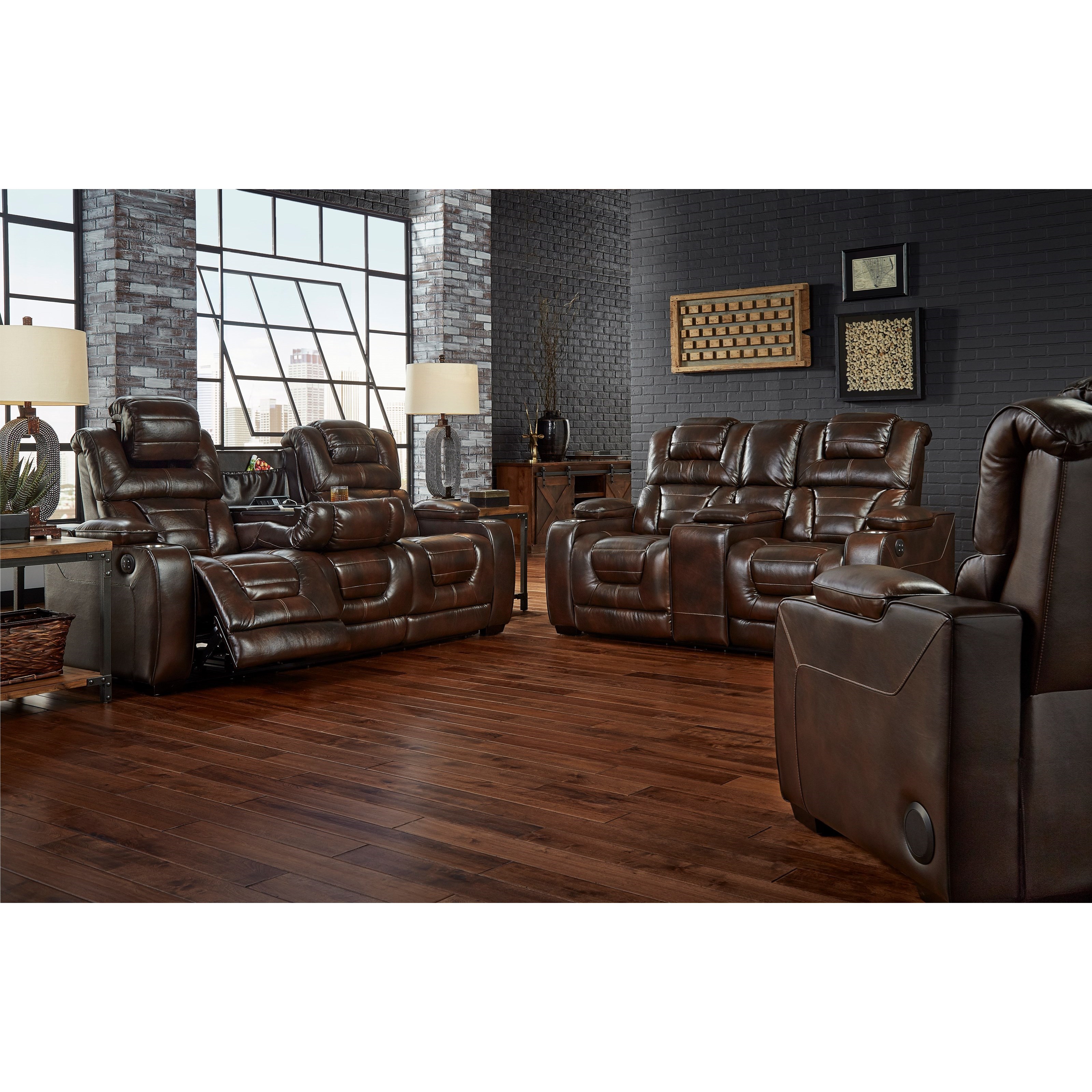 Corinthian 73901 101255046 Casual Power Headrest Reclining Sofa w