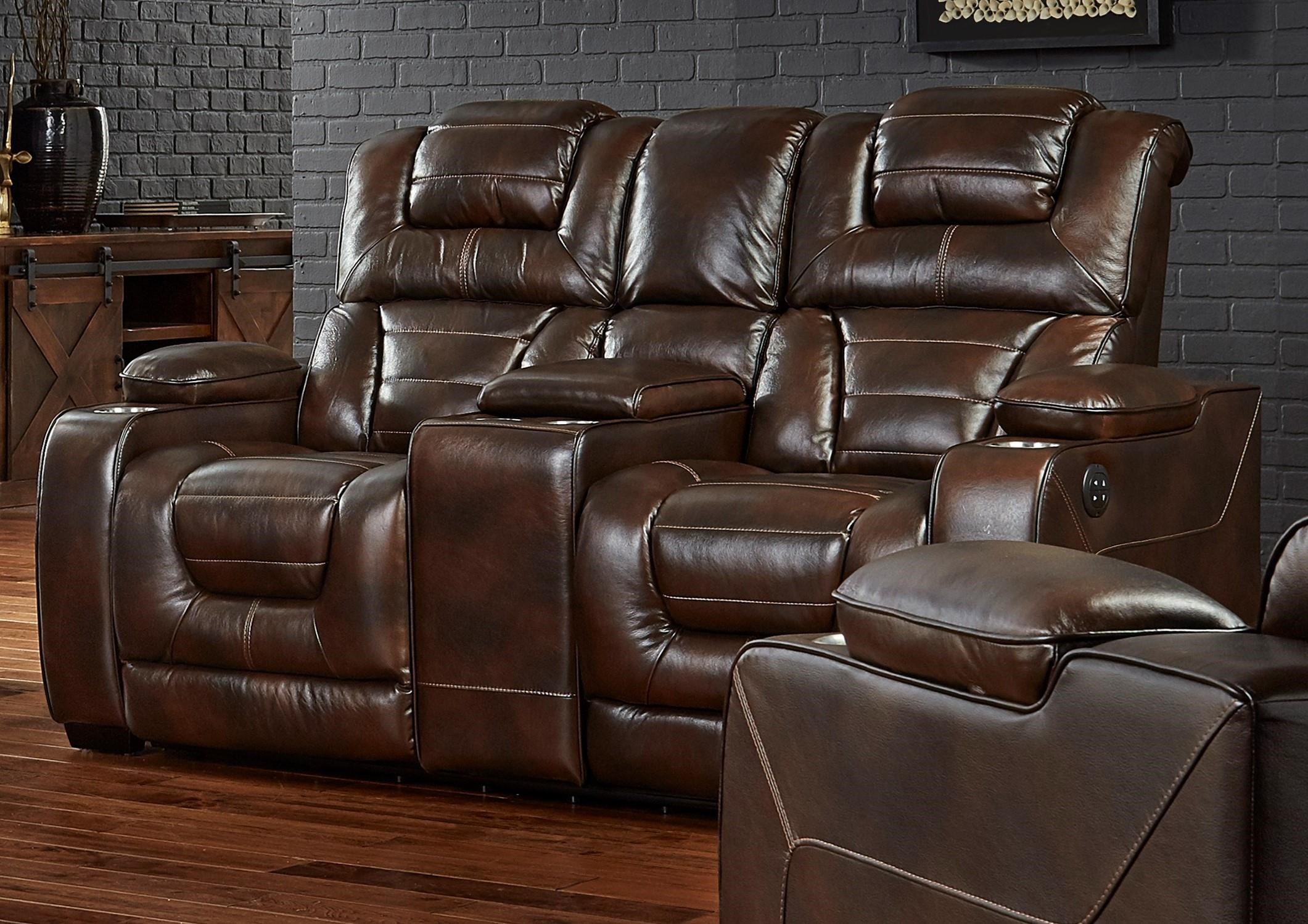 Corinthian L73901 104 16204 2 Power Headrest Reclining Console Loveseat Furniture Fair North Carolina Reclining Loveseats