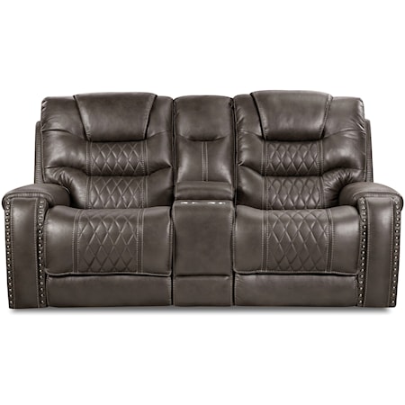 Power Headrest Reclining Console Loveseat