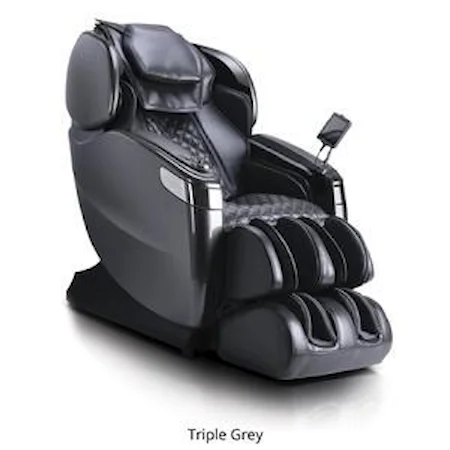 Cozzia Qi XE Triple Grey Reclining Massage Chair in Gray