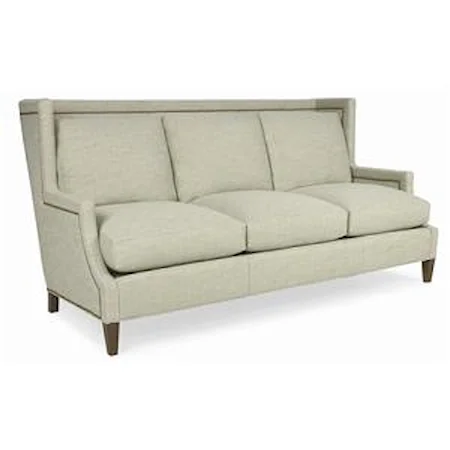 Geometric Contemporary Sofa with Nailhead Trim