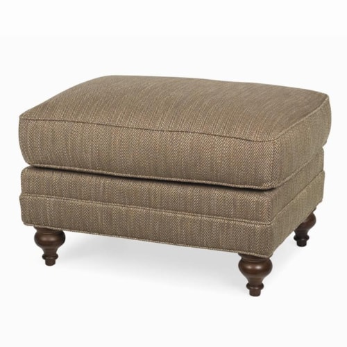 Ottoman with Turned Wood Feet