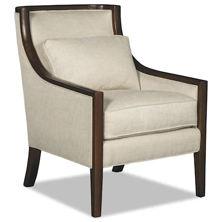 Transitional Exposed Wood Accent Chair