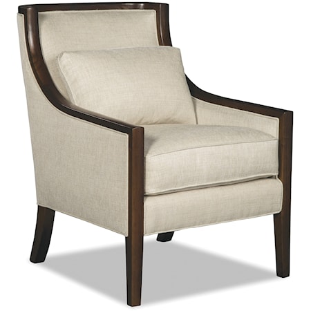 Transitional Exposed Wood Accent Chair