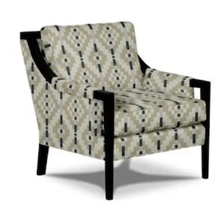 Transitional Exposed Wood Accent Chair