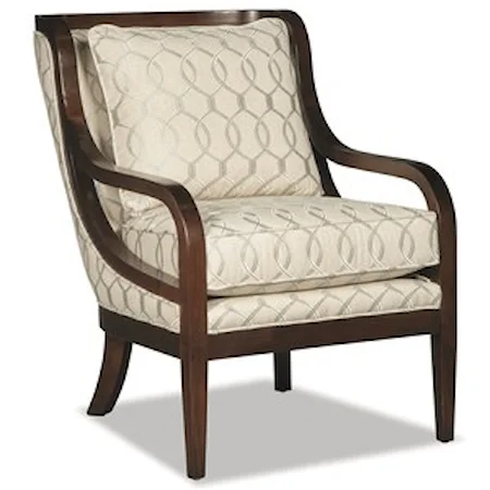 Accent Chair with Exposed Wood Trim and Customizable Wood Finish