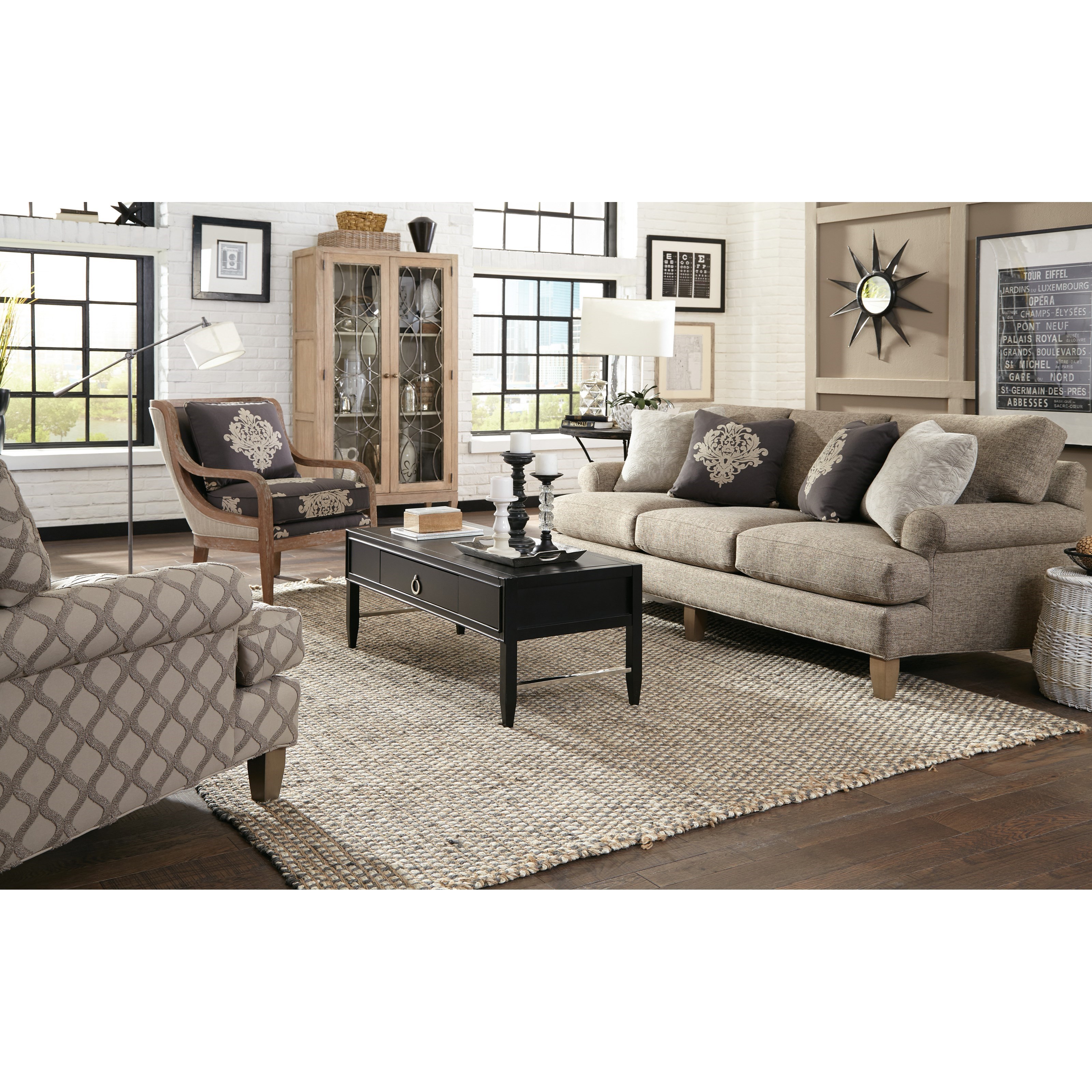 Craftmaster 067510BD 067510BD Accent Chair with Exposed Wood Trim in