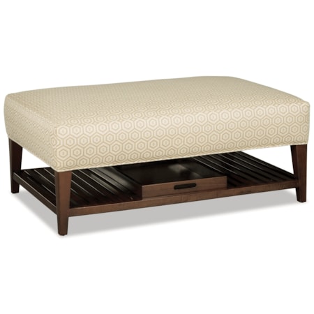 Rectangular Ottoman with Storage Tray