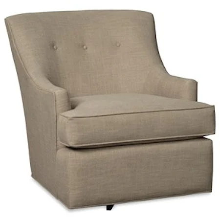 Casual Swivel Chair with Tufted Back
