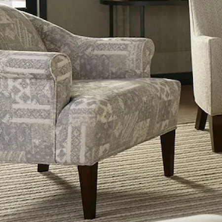 Transitional Accent Chair with Tall Rolled Arms