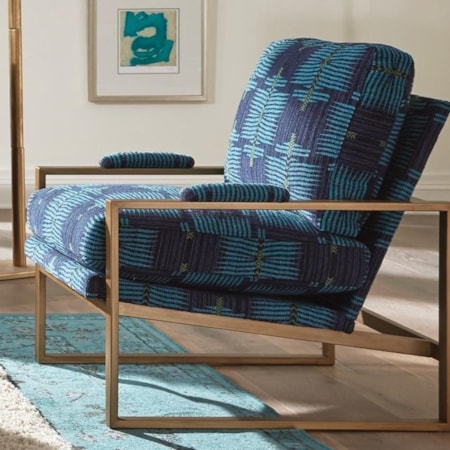 Contemporary Chair with Satin Brass Arms