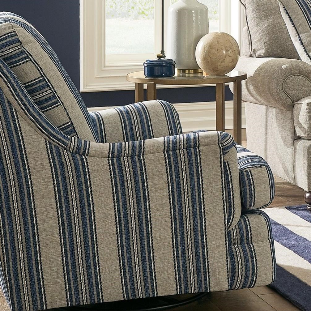 Transitional Swivel Chair with English Arms
