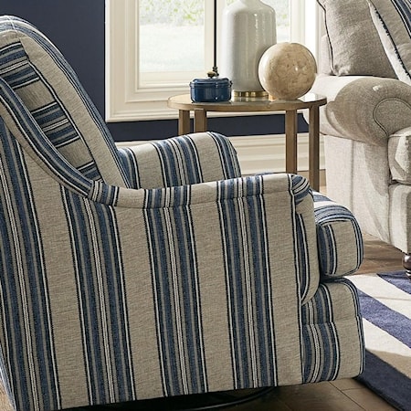 Transitional Swivel Chair with English Arms