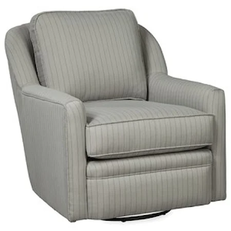 Casual Swivel Chair with Loose Pillow Back