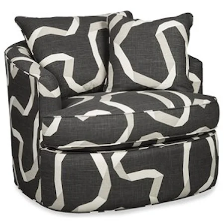 Contemporary Swivel Chair with Blend Down Cushion