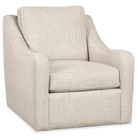 Contemporary Swivel Chair with Sloped Armrests