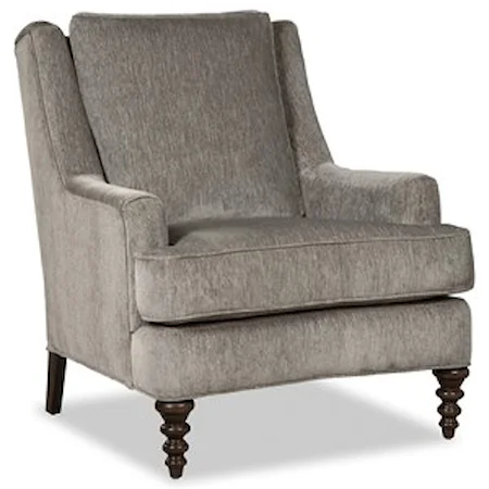 Transitional Accent Chair with Turned Wood Legs