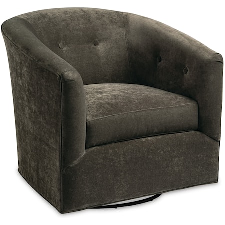 Contemporary Swivel Chair with Blend Down Cushion