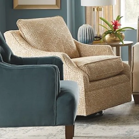 Transitional Swivel Glider Chair