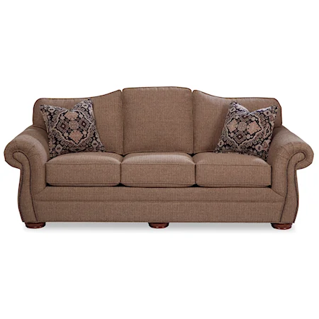 Traditional Camelback Sofa with Nail-Head Trim