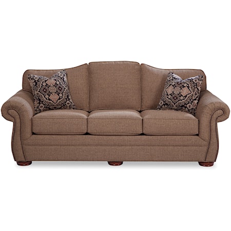 Traditional Camelback Sofa with Nail-Head Trim