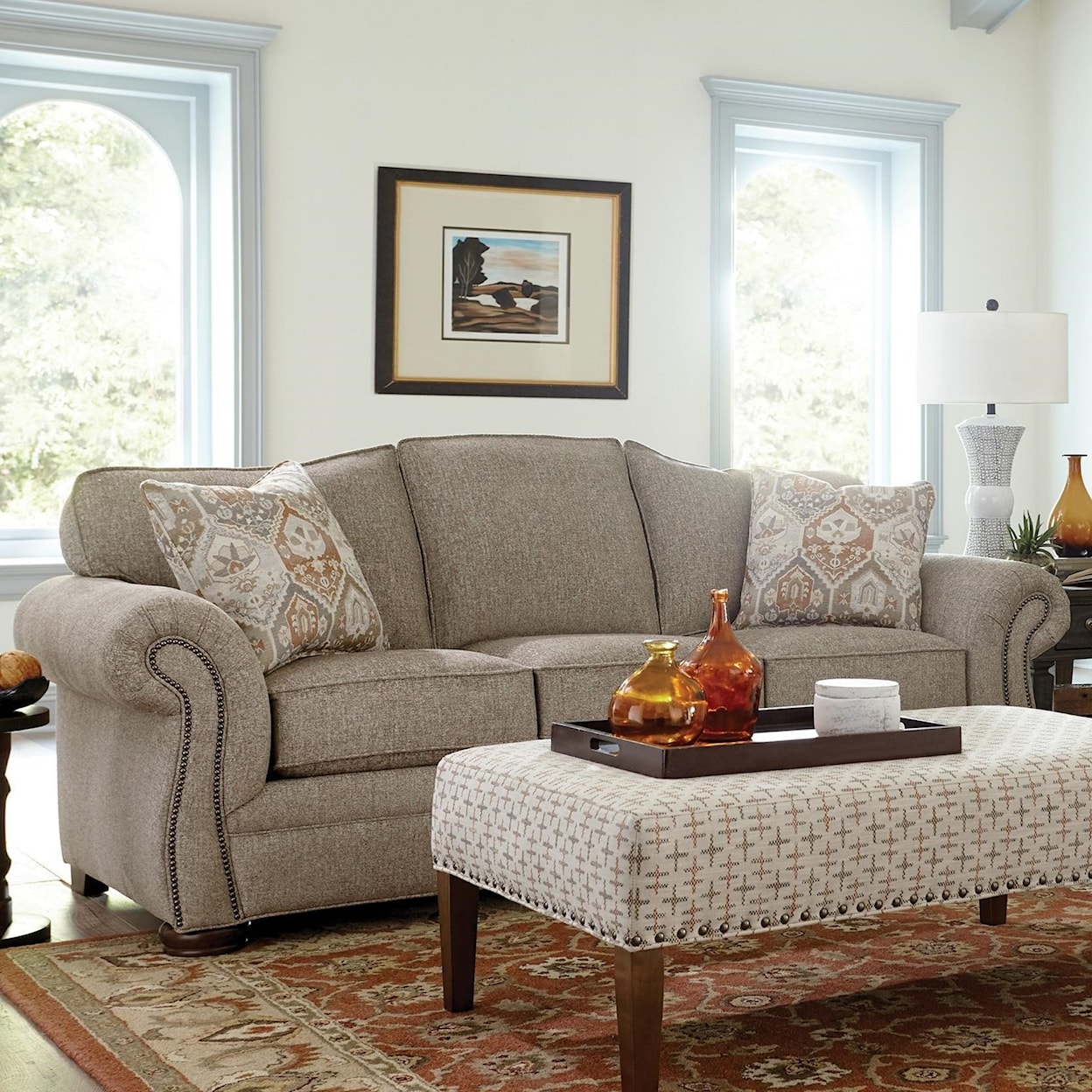 Craftmaster Craftmaster Sofa with Nail-Head Trim