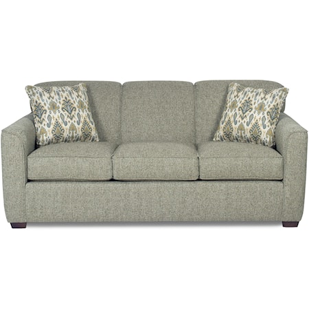 Contemporary Queen Sleeper Sofa with Flared Track Arms