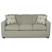 Contemporary Sleeper Sofa with Flared Track Arms and Memory Foam Mattress