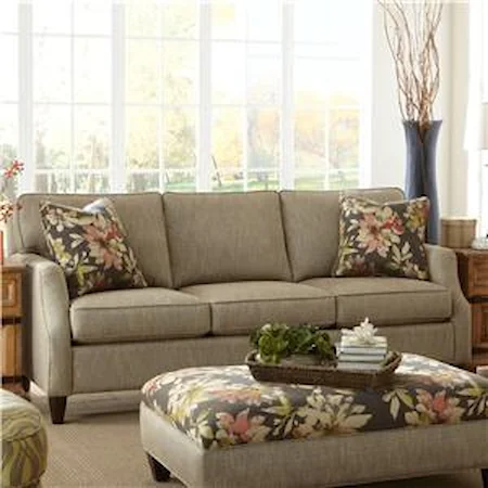 Transitional Sofa with Flair Tapered Arms