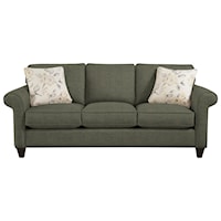 Transitional Sleeper Sofa with Sock-Rolled Arms and Memoryfoam Mattress