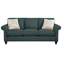 Transitional Sleeper Sofa with Sock-Rolled Arms and Memoryfoam Mattress