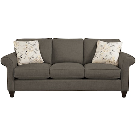 Transitional Sleeper Sofa with Sock-Rolled Arms and Memoryfoam Mattress