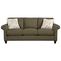 Transitional Sleeper Sofa with Sock-Rolled Arms and Memoryfoam Mattress