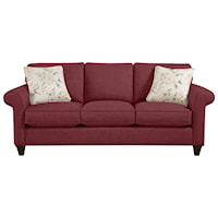 Transitional Sleeper Sofa with Sock-Rolled Arms and Memoryfoam Mattress