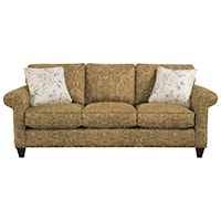 Transitional Sleeper Sofa with Sock-Rolled Arms and Memoryfoam Mattress