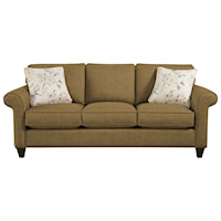 Transitional Sofa with Sock-Rolled Arms