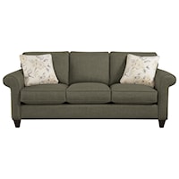 Transitional Sofa with Sock-Rolled Arms