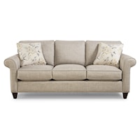 Transitional Sofa with Sock-Rolled Arms