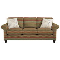 Transitional Sofa with Sock-Rolled Arms