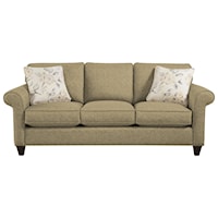 Transitional Sofa with Sock-Rolled Arms