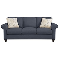 Transitional Sofa with Sock-Rolled Arms