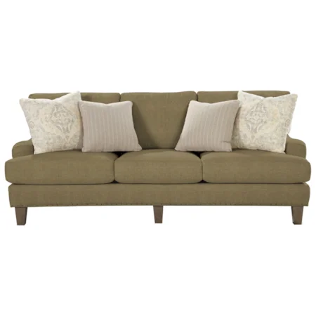 Transitional English-Arm Sofa with Vintage Tack Trim