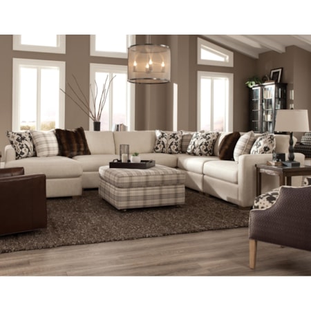 Five Piece Sectional with LAF Chaise